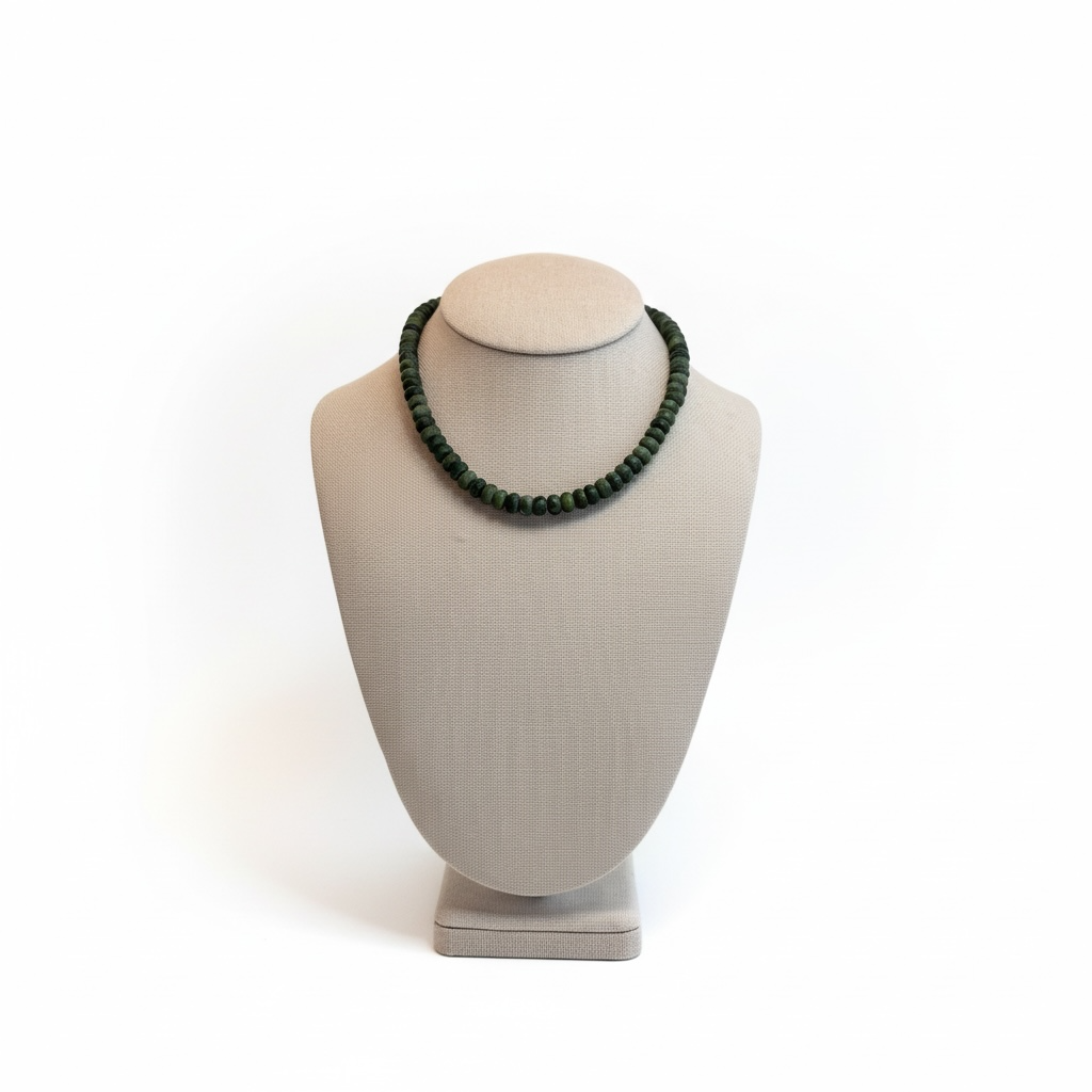 Olive Green Rondelle Necklace