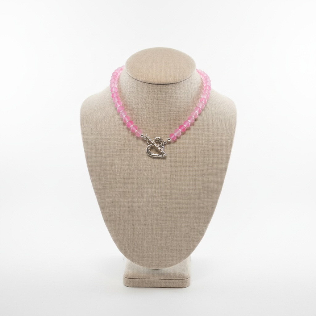 Iridescent Pink Locked in Love Necklace