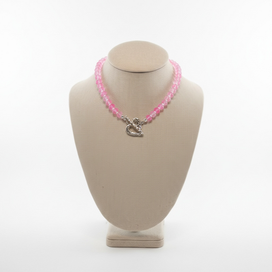 Iridescent Pink Locked in Love Necklace