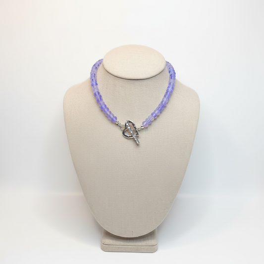 Iridescent Purple Locked in Love Necklace