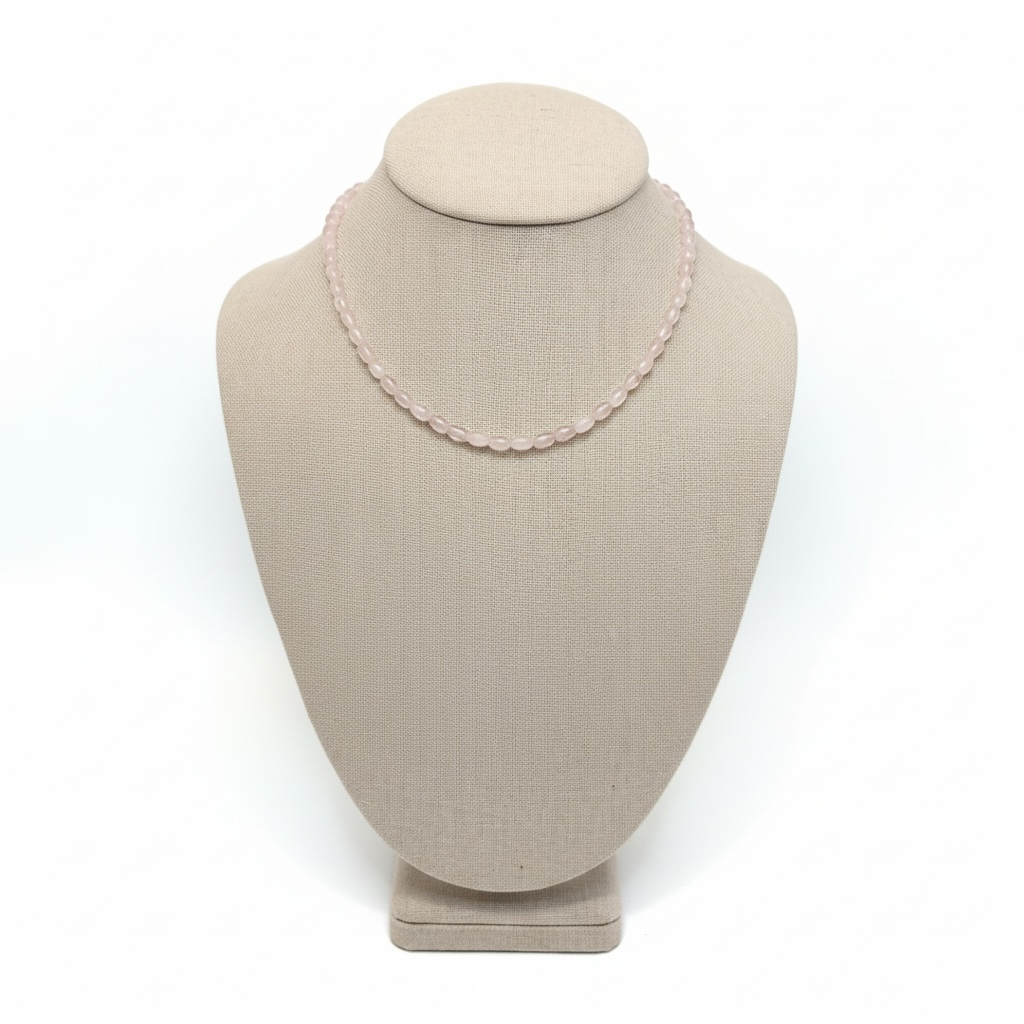Rose Quartz Rice Necklace